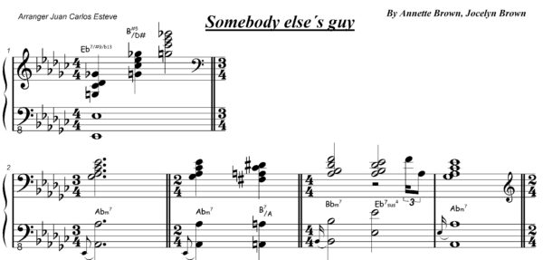 Somebody else´s guy partitura piano