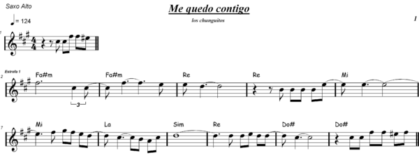 me quedo contigo_los chunguitos_partitura Saxo