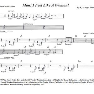 Man! I Feel Like A Woman! partitura