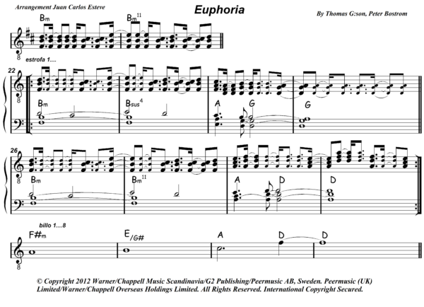 euphoria partitura piano