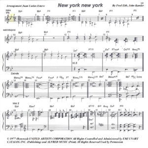 new York, New York partitura teclado