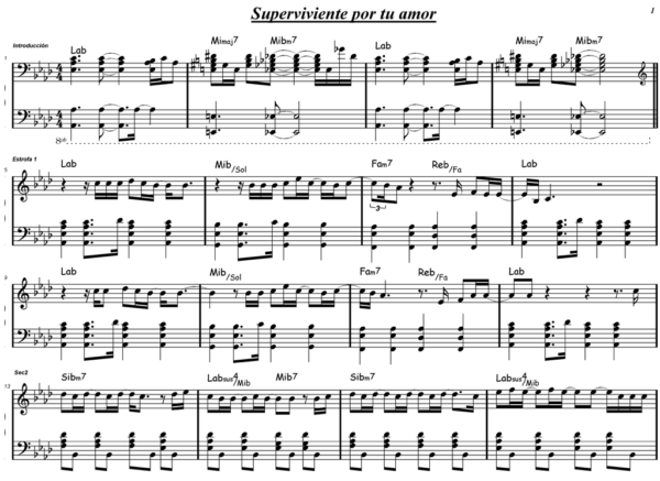 Superviviente por tu amor - Piano Solo