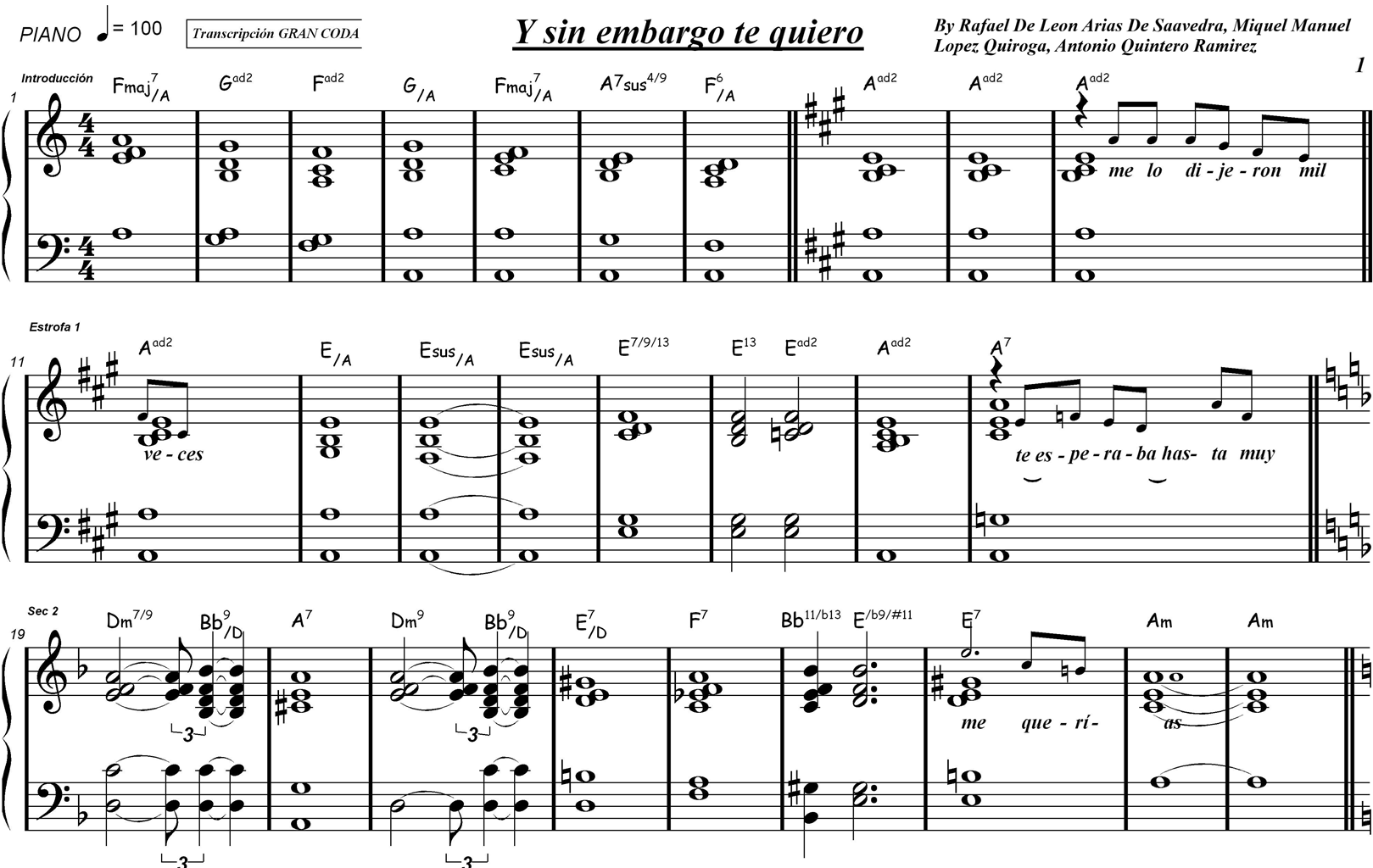 Y Sin Embargo Te Quiero (Versión M. Sánchez)