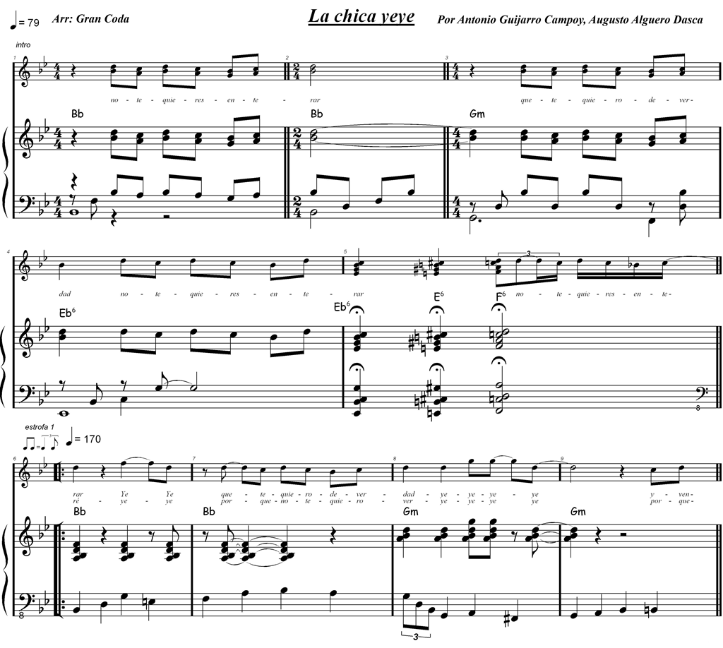 La chica yeye - Piano y voz